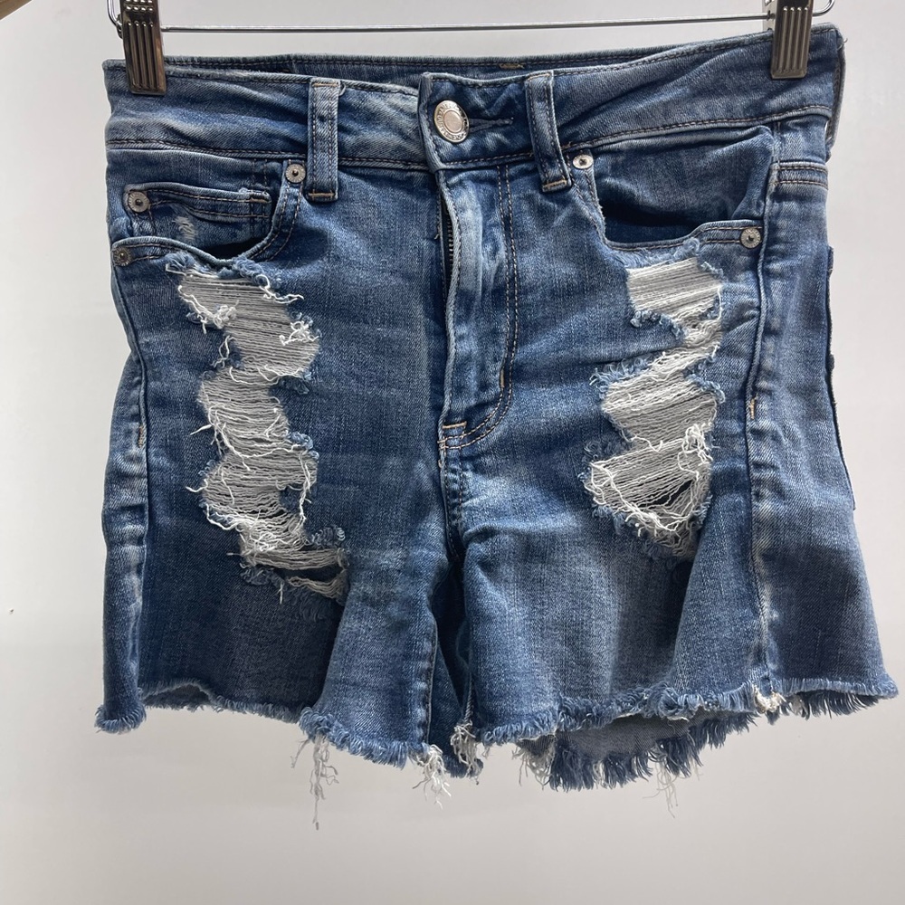 American Eagle Outfitters Ripped Blue Jean Shorts‎